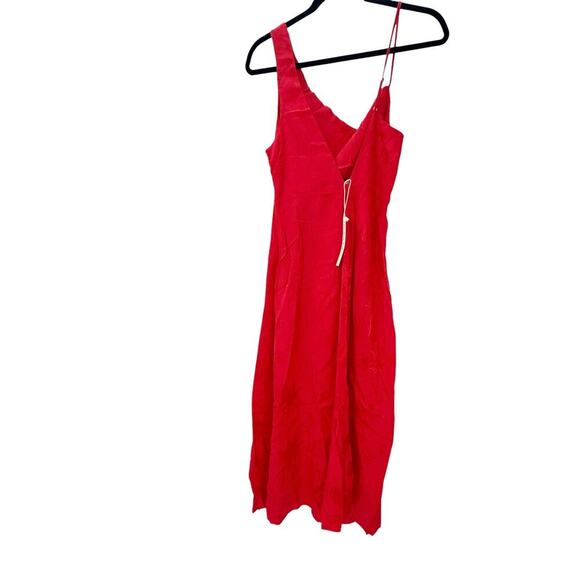 For Love & Lemons Women's Jacquard Fabric Ilana Midi Dress in Red NWT - Picture 10 of 11